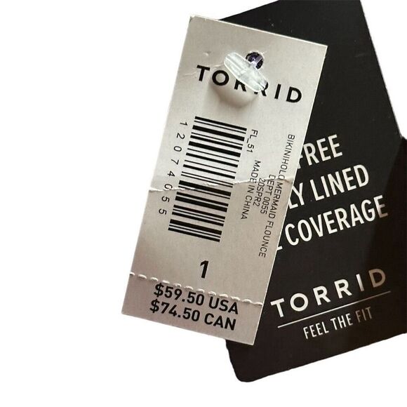 Torrid Purple Iridescent Mermaid Wireless Flounce Bikini Top Size 1 Women’s - Picture 14 of 15